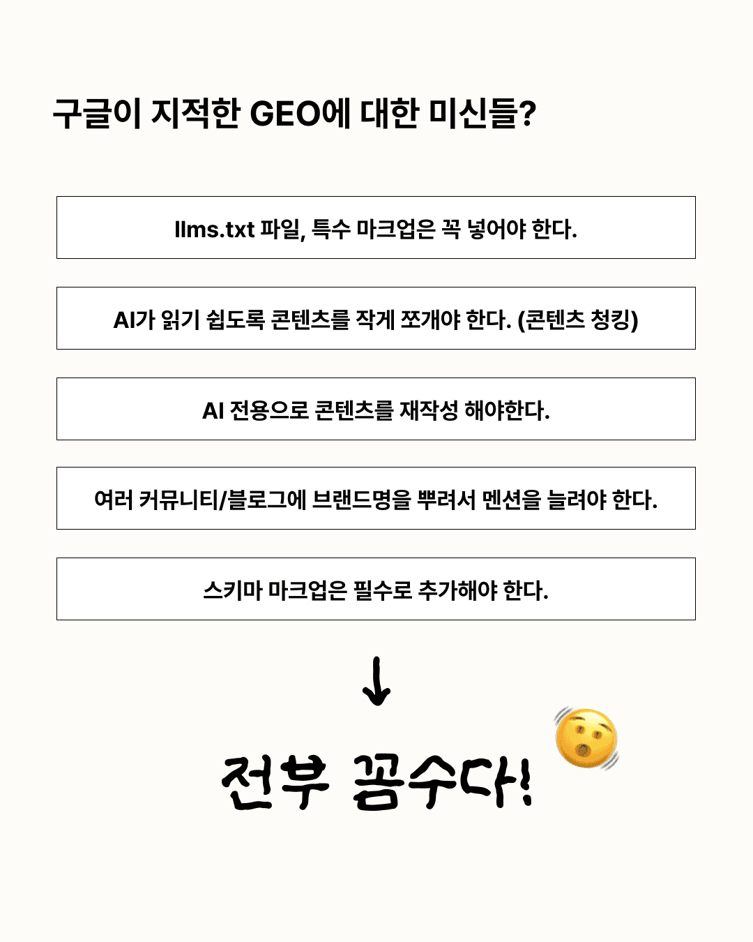 구글이 지적한 GEO 미신 5가지