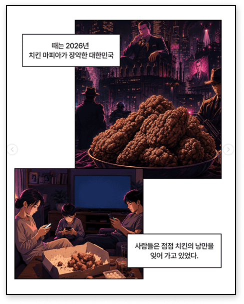 크리스P의 과거 이야기 웹툰 컷