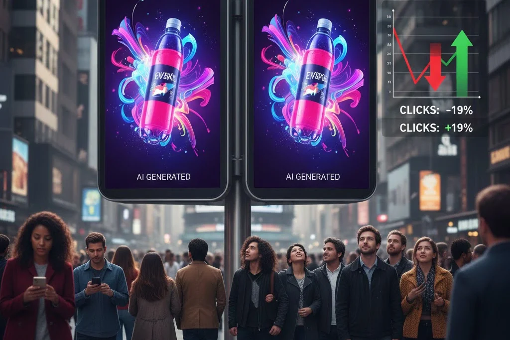 [뉴스콕] AI가 다 만들면 클릭률 19%↑, '>출처 = 직접 생성
<p>생성형 AI를 활용한 광고가 시각적 차원에서는 사람보다 뛰어난 성과를 낼 수 있지만, 'AI 콘텐츠'임을 명시하는 순간 소비자는 외면하는 것으로 나타났습니다. 미국 연구진이 구글 디스 플레이 네트워크를 통해 실험한 결과, AI가 생성한 광고는 구도와 스타일의 자유로운 통제 덕분에 높은 클릭률을 기록했습니다. 특히 제품 패키지 디자인 전반을 AI가 통합적으로 재구성할 때 효율이 극대화되었습니다. 그러나 유럽연합(EU) AI법 등 규제에 따라 'AI 생성' 문구를 부착하자 성과가 대폭 하락했습니다. 심지어 완전히 동일한 이미지이더라도 소비자가 AI 생성 사실을 인지하면 더 낮게 평가했습니다. 소비자들이 AI 편집 광고에 대해 '현실감이 부족하다'고 느끼거나, AI 제작 사실 자체에 거부감을 느끼기 때문입니다. 기술적으로는 더 강렬한 시각적 공감을 끌어내면서도, 소비자 심리적으로는 '거짓'이나 '인위적'인 것으로 받아들여지는 AI 마케팅의 역설적 상황이 드러났습니다. <a href=