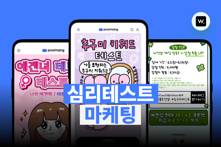 2주 만에 18만 플레이, W컨셉은 왜 심리테스트에 광고를 걸었을까?