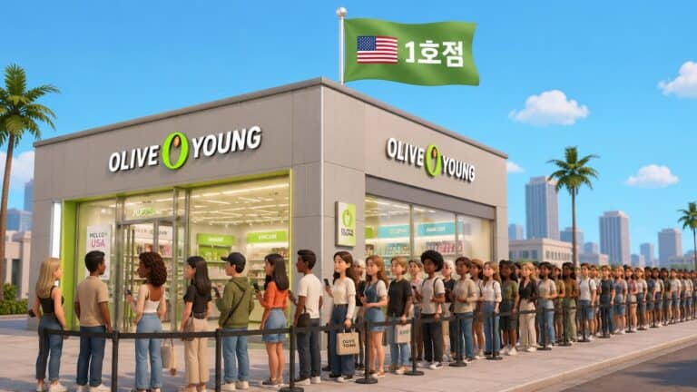 미국인도 놀란 ‘역대급 인파’… 올리브영 미국 1호점에 400m 줄이 선 이유