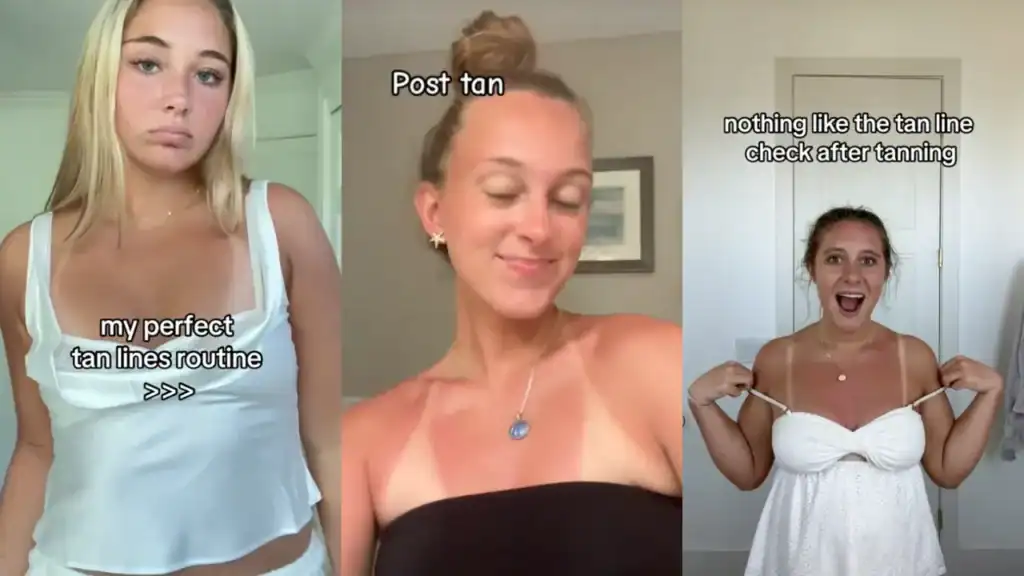 글로벌 트렌드, 피부를 최대한 까맣게 태우는게 틱톡 유행이라는 Z세대 7 tanlines return to fashion