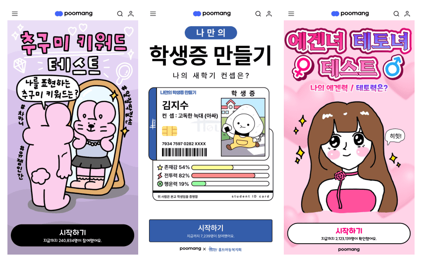 2주 만에 18만 플레이, W컨셉은 왜 심리테스트에 광고를 걸었을까?